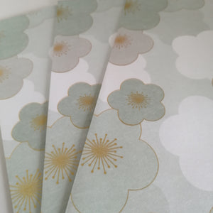 Moderne Japansk Stilede Konvolutter, Mint & Grå Blomster