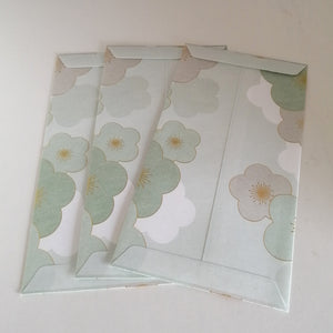 Moderne Japansk Stilede Konvolutter, Mint & Grå Blomster