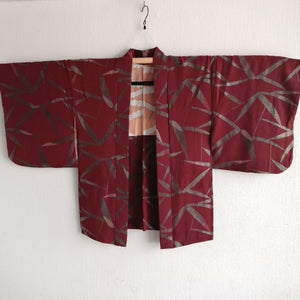 Japansk Haori Jakke i Bordeaux med Bambus Blade