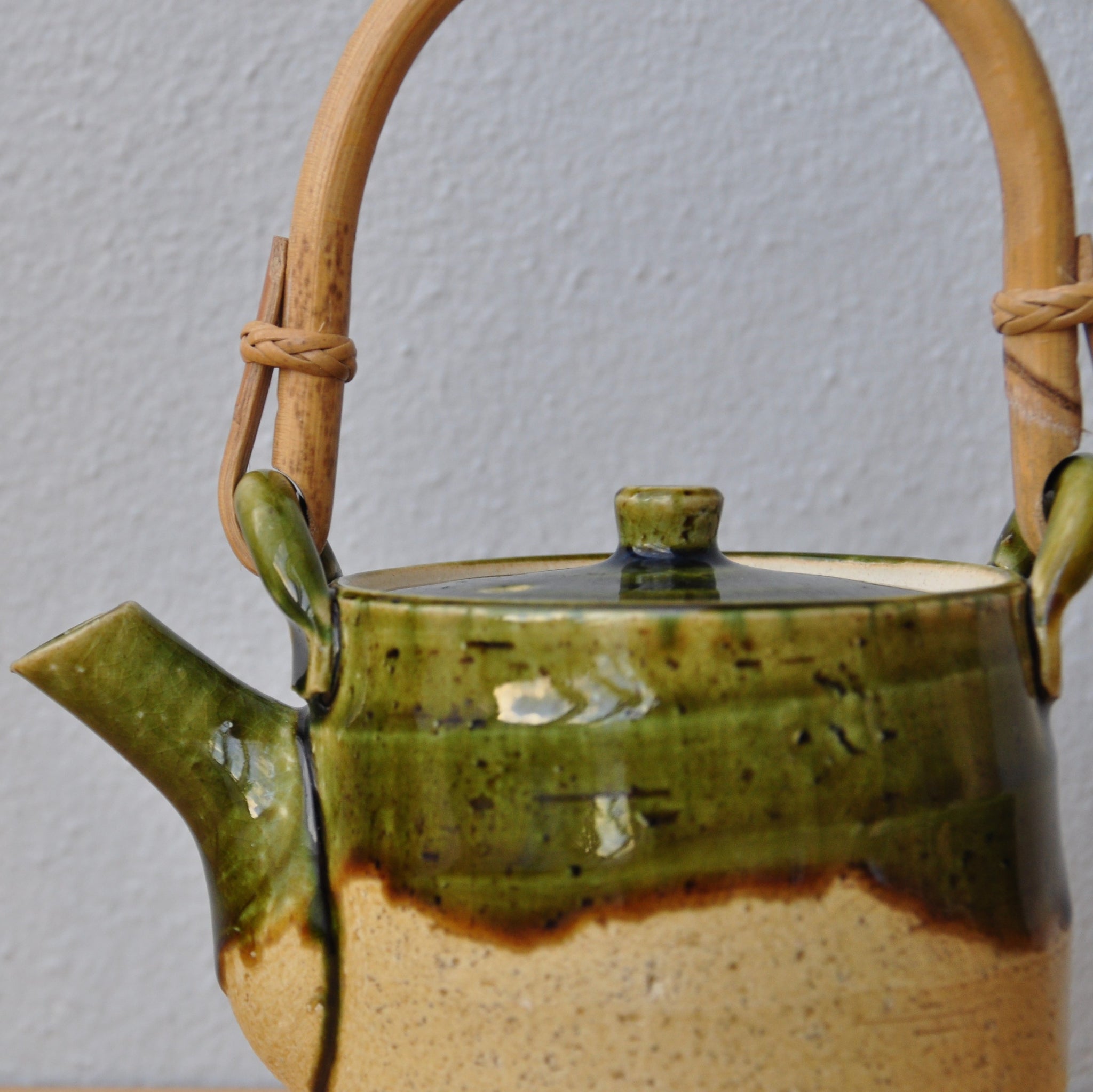 Vintage Japansk Te Sæt i Grøn og Beige – Nihon