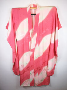 Japansk Nagajuban (Kort Kimono) i Pink og Grøn